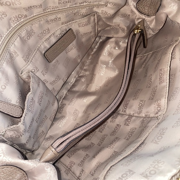 Michael Kors‎ Naomi Taupe Leather Satchel with Braided Handle - Picture 6 of 8